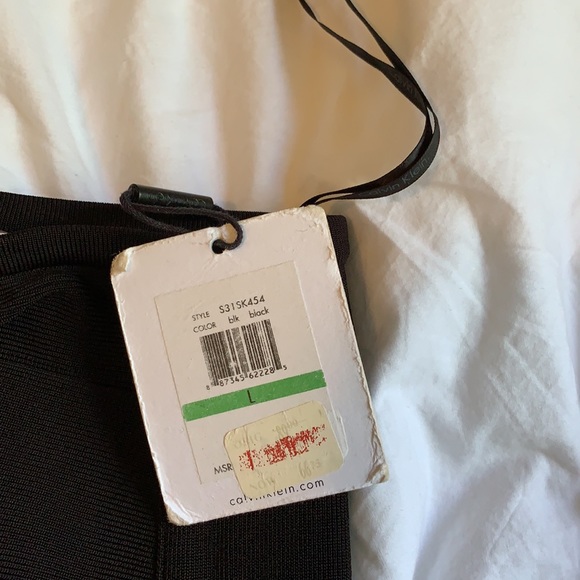 Calvin Klein Ribbed Black Midi Skirt - Picture 6 of 6